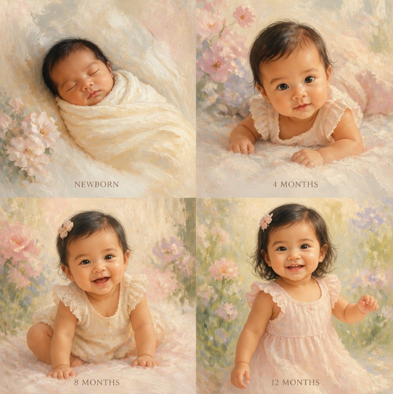A baby listening and learning language