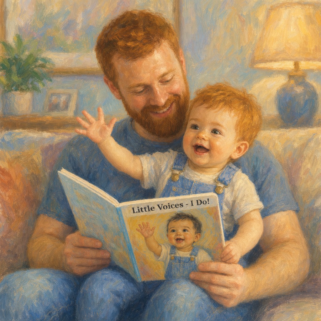 A parent reading a book with their toddler