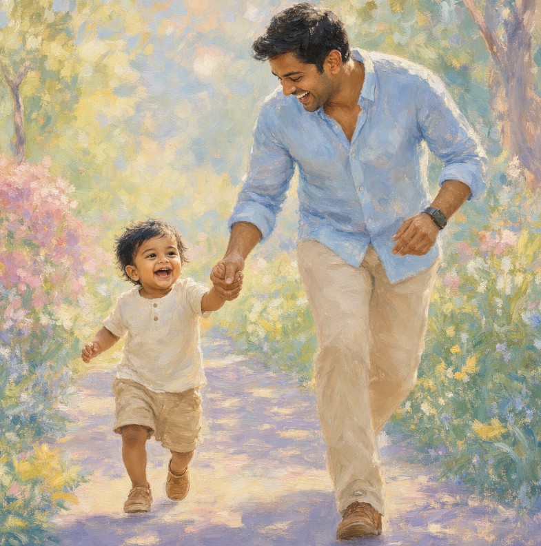 A parent playing a turn-taking game with a baby
